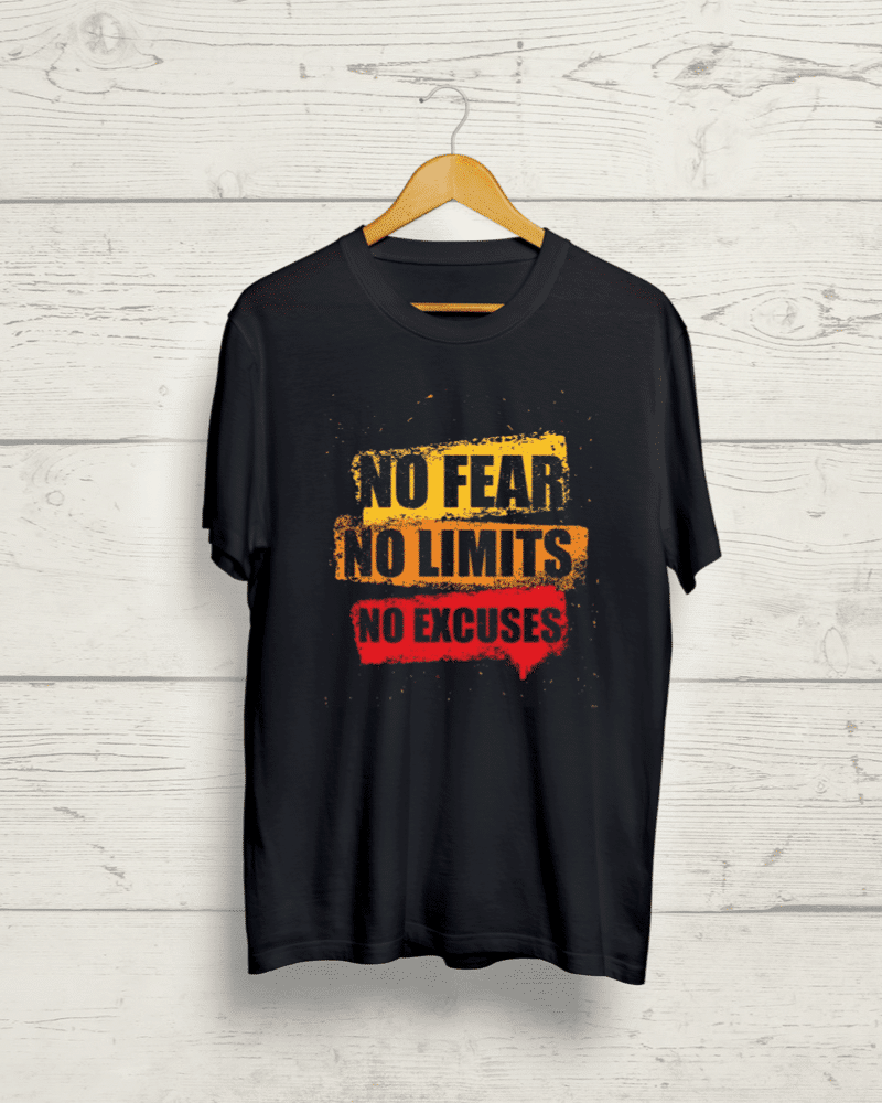 No Fear No limits No excuses T shirt product image Buy No Fear No Limits No Excuses Shop premium graphic T shirt - Image 1