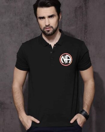 Narcotics Anonymous black polo t shirt