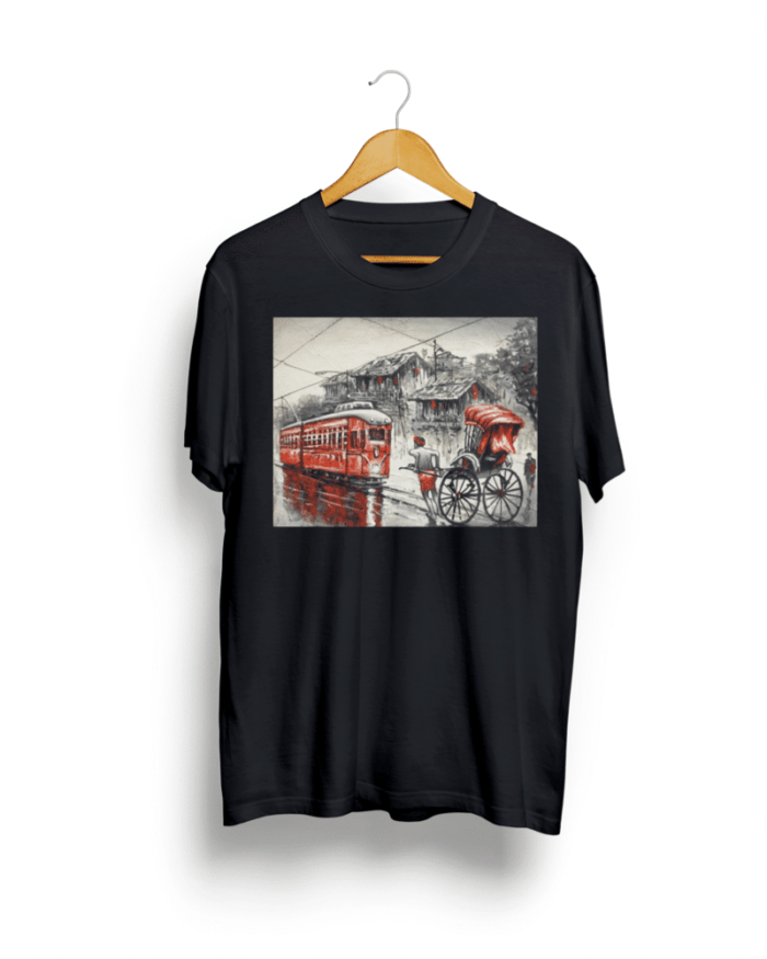 Kolkata Black Round neck Unisex Tshirt