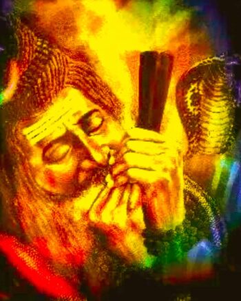 Aghori baba smoking Chilam artwork