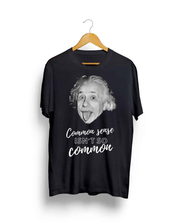 Einstein black round neck t-shirt