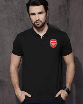 Buy Arsenal print Black Polo T shirt