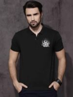 Shop latest Psychedelic Black unisex Polo Tshirt