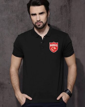 Kings XI Punjab Black Unisex Polo (Punjab Kings) IPL T-shirt
