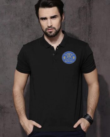 Rajasthan Royals Black Unisex Polo IPL T-shirt