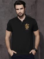 RCB Royal Challengers Bangalore Black Unisex Polo IPL T-shirt