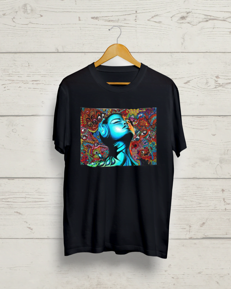 Psychedelic art round neck t shirt product image Buy Psychedelic art Round Neck T shirt - Image 1