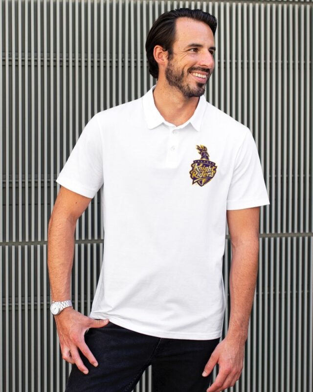 Kolkata Knight Riders KKR White Unisex Polo IPL T-Shirt