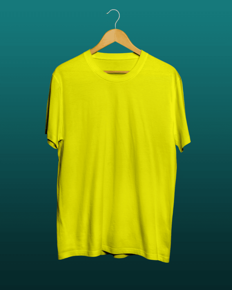 Buy Plain Yellow Color Round Neck 