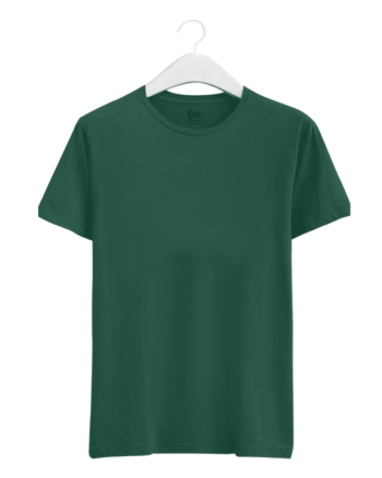 Bottle green Round neck unisex Tshirt