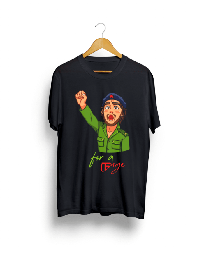 Che Guevara print Round neck Black Tshirt