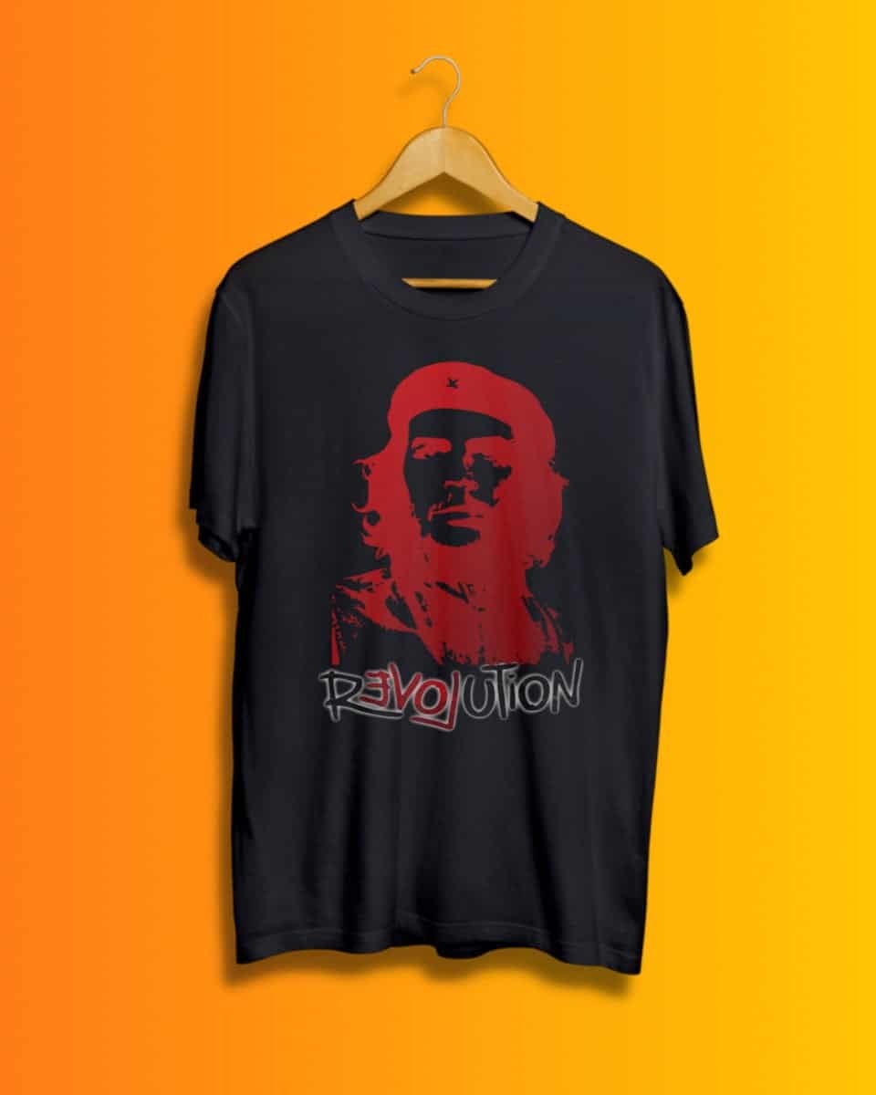 Che Guevara revolution Black T shir Che Guevara X Revolution black Tshirt