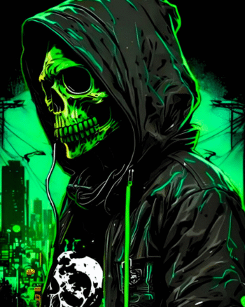 Skeleton artwork for Horror Tshirt printing