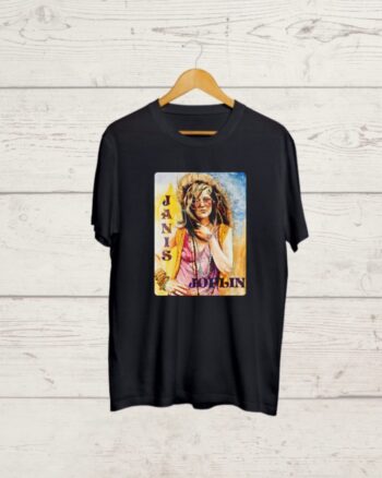Janis Joplin print Black Tshirt