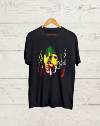 Bob Marley print Black T shirt