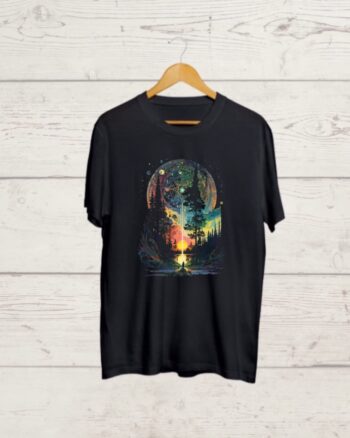 Psychedelic art print Black Tshirt
