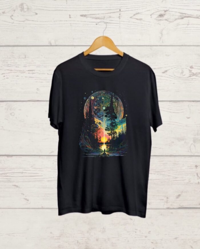Psychedelic art print Black Tshirt