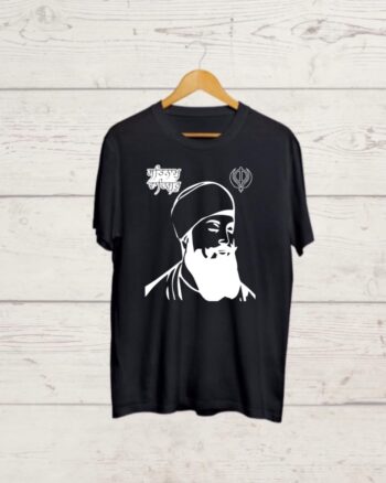 WaheGuru print Black T shirt