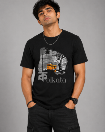 Buy Kolkata print Black T shirt