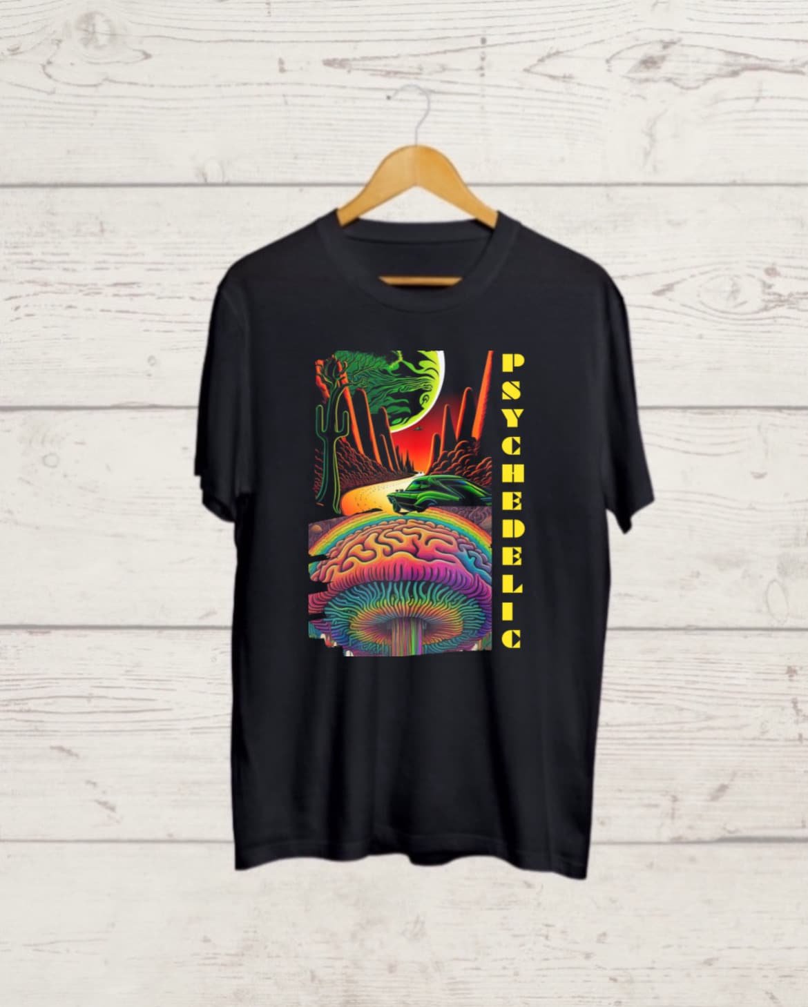 Psychedelic Black T shirt Psychedelic print Black T shirt