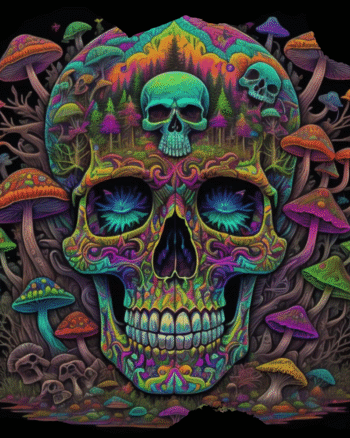 psychedelic skull