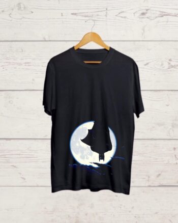 Batman print Round Neck Black T shirt
