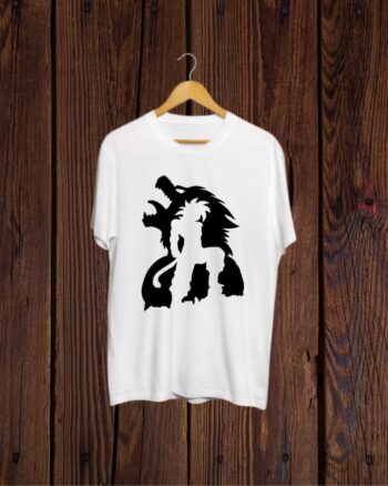 Goku print Round Neck white Tshirt