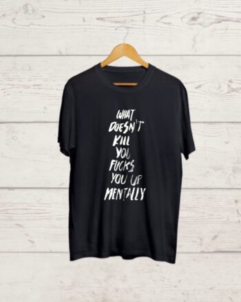 Buy Funny Quotation print Black T shirt