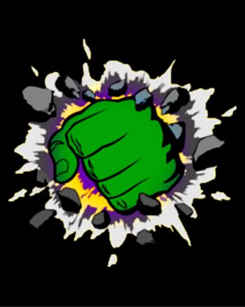 The Incredible Hulk Punching through