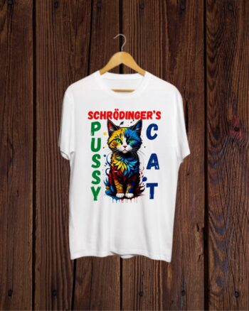 Schrodingers Pussy Cat print white Tshirt
