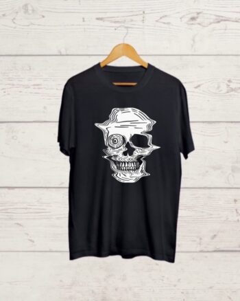 Illusional Skull print Black T shirt