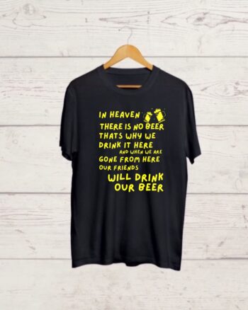 Beer song print Black T shirt