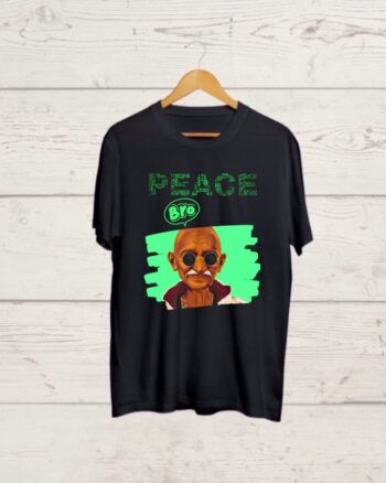 Peace Bro ft Gandhiji Black Tshirt