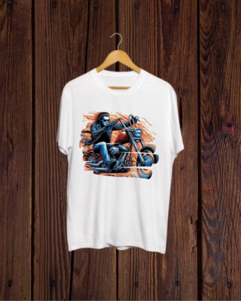 Ride the Lightening print white Tshirt