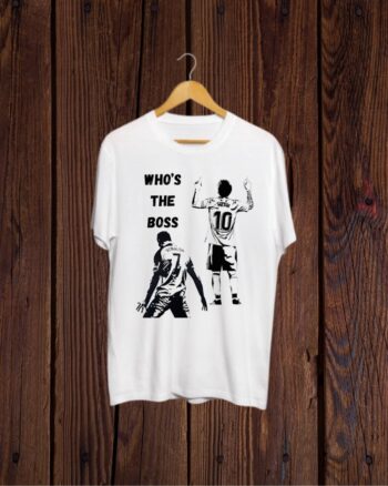 Messi Vs Ronaldo print white Tshirt