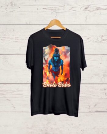 Buy Bhole Baba print Black T shirt