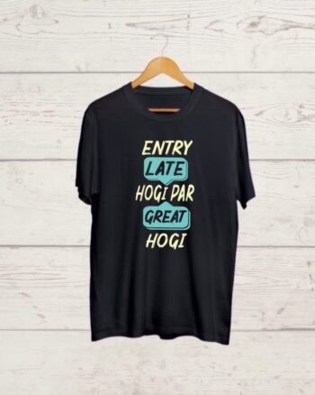 Hindi Quote print Black T shirt