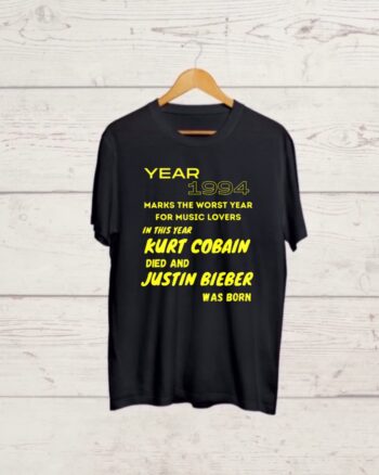 Kurt Cobain Vs Justin Bieber Tshirt