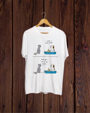 Funny Cat meme print white Tshirt