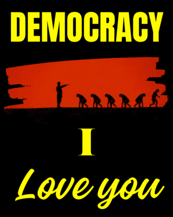 I Love Democracy print Black T shirt