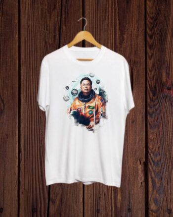 Elon Mask X Space X white Tshirt