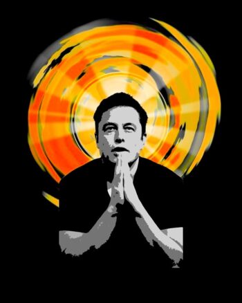 Elon Mask print Round neck Tshirt