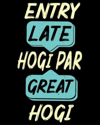 Hindi Quote print Black T shirt