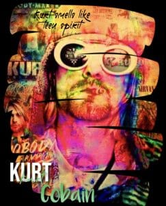 Kurt Cobain print Black T shirt Buy Nirvana Tshirt