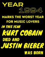 Kurt Cobain Vs Justin Bieber Tshirt
