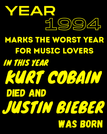 Kurt Cobain Vs Justin Bieber Tshirt