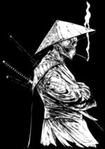 Buy Samurai print Black T shirt