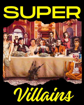 Buy Super Villains print Black T shirt