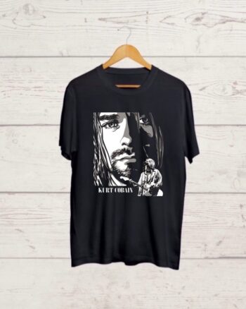Kurt Cobain print Round Neck T shirt