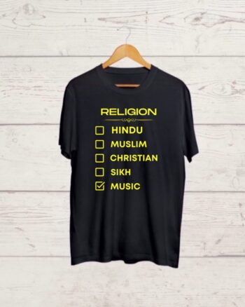 Music is my Religion Black T shirt